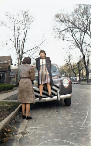 Dora Lieberman Lasky (back to us) and Mildred Dumes Dansker